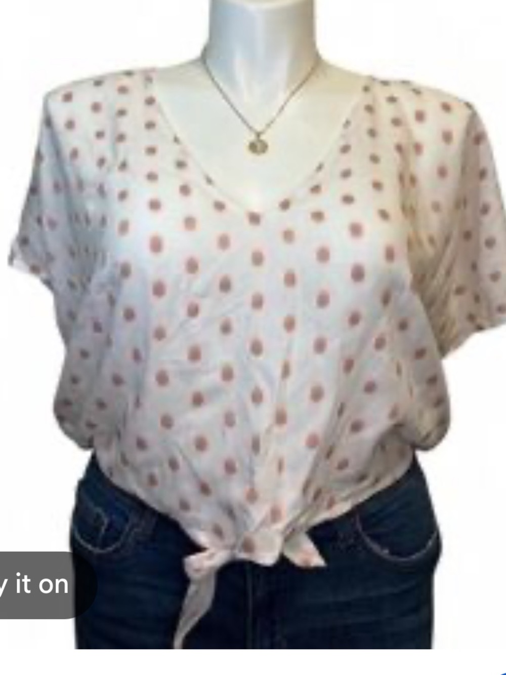 White Crop Top with Coral Print